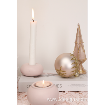 Pink Porcelain Candle Holders For Home Decoration